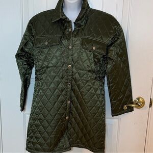 Olive Quilted Bomber Jacket
